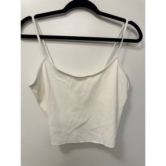 Solid & Striped NWT White Ribbed Cropped Camisole Tank Top Size Large - Picture 2 of 5